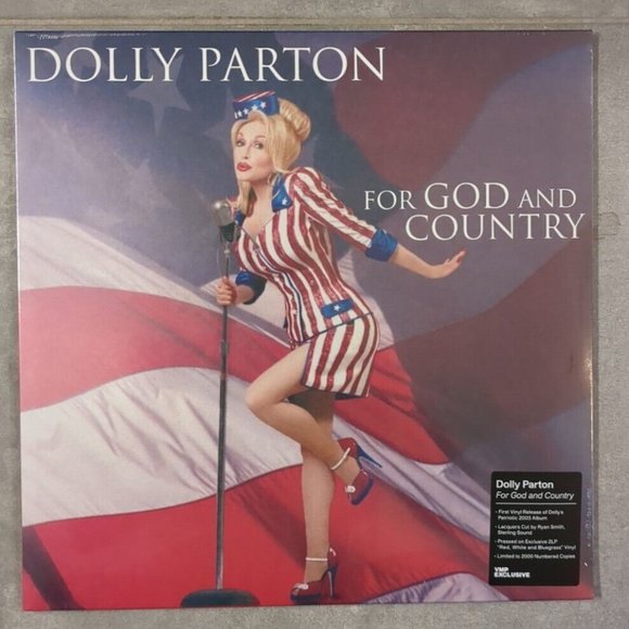 Dolly Parton For God & Country 2-LP ~ Exclusive Color ~ Numb/Ltd Ed 2,000 ~ New! - Picture 2 of 2